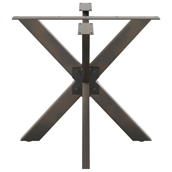 vidaXL P&eacute; de mesa de jantar em formato de aranha, preto, 85x85x(72-73) cm, a&ccedil;o