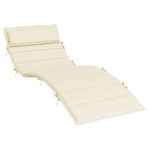 vidaXL Almofad&atilde;o p/ espregui&ccedil;adeira 180x60x4cm tecido oxford cor creme