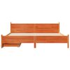 vidaXL Cama sem colch&atilde;o 200x200 cm pinho maci&ccedil;o castanho-mel