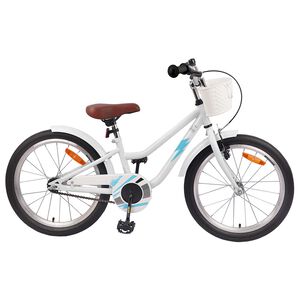 vidaXL Bicicleta Infantil 18 Polegadas para 5-7 anos Branco