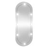 vidaXL Espelho de parede oval com luzes LED 45x100 cm vidro