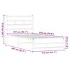 vidaXL Estrutura de cama sem colch&atilde;o 107x203cm metal carvalho castanho