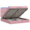 vidaXL Cama Ottoman com Colch&atilde;o e LED Rosa 140 x 190 cm Veludo