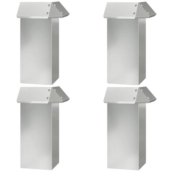 vidaXL Cerca de Caracol 4 pcs Prateado 13,5 x 13,5 x 25 cm