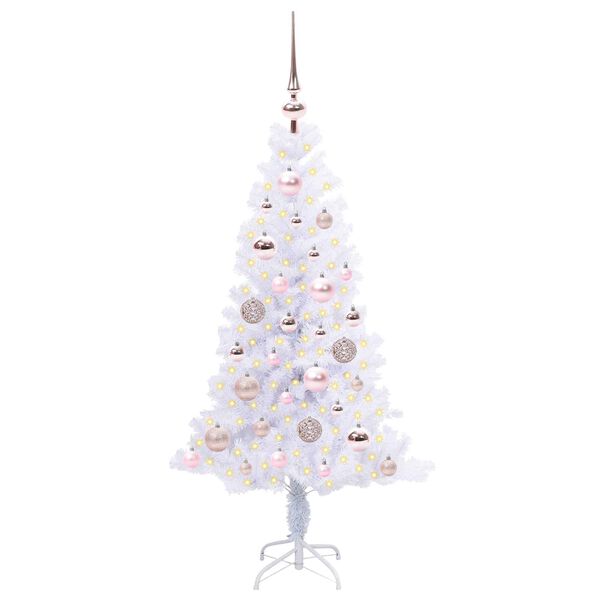 vidaXL &Aacute;rvore de Natal Artificial com 150 LEDs Branco 120 cm PVC e A&ccedil;o