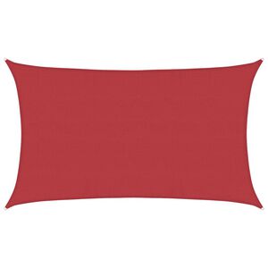 vidaXL Para-sol estilo vela 160 g/m&sup2; 5x8 m PEAD vermelho