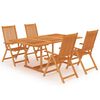 vidaXL 5 pcs conjunto de jantar para jardim madeira de teca maci&ccedil;a
