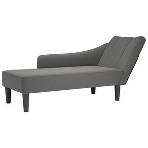 vidaXL Chaise lounge com apoio de braço direito em tecido cinza escuro