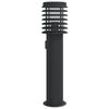 vidaXL Candeeiro de ch&atilde;o p/ exterior c/ tomada 60 cm a&ccedil;o inox. preto