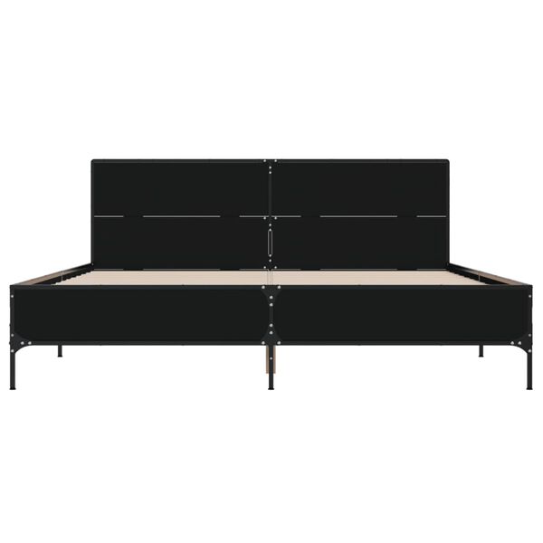 vidaXL Estrutura de cama 120x200 cm derivados de madeira/metal preto