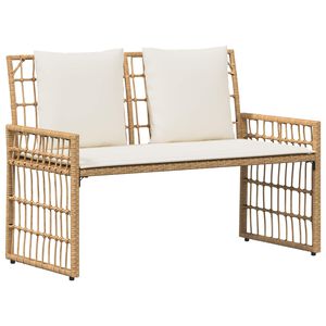 vidaXL Banco de exterior Liso Natural e Creme 116 x 55 x 82 cm