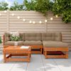 vidaXL Conjunto de Lounge de Jardim 5 pcs Castanho Cera