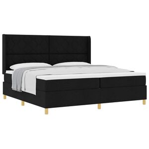 vidaXL Cama Box com cabeceira Preto 200 x 200 cm tecido