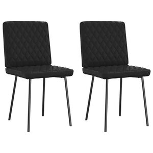 vidaXL Cadeiras de jantar 2 pcs couro artificial preto