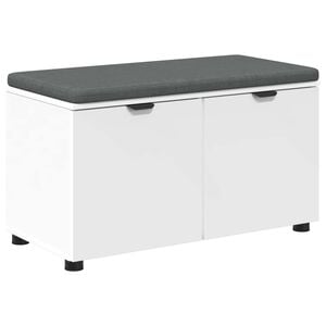 vidaXL Banco de Hall com almofada com porta Branco 80 x 38 x 46 cm