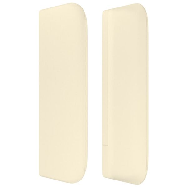 vidaXL Cabeceira de cama c/ abas couro artificial 183x16x78/88cm creme
