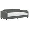 vidaXL Sof&aacute;-cama com colch&atilde;o 90x190 cm tecido cinzento-escuro