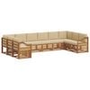 vidaXL Conjunto de Sof&aacute;s para Exterior 10 unid. Natural e Bege