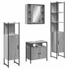 vidaXL 4 pcs conj. m&oacute;veis casa de banho derivados madeira cinza sonoma