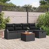 vidaXL Conjunto de Sof&aacute; de Jardim 6 pcs Preto Rattan Sint&eacute;tico