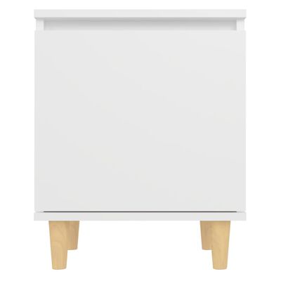 vidaXL Mesa de cabeceira c/ pernas em madeira maciça 40x30x50cm branco
