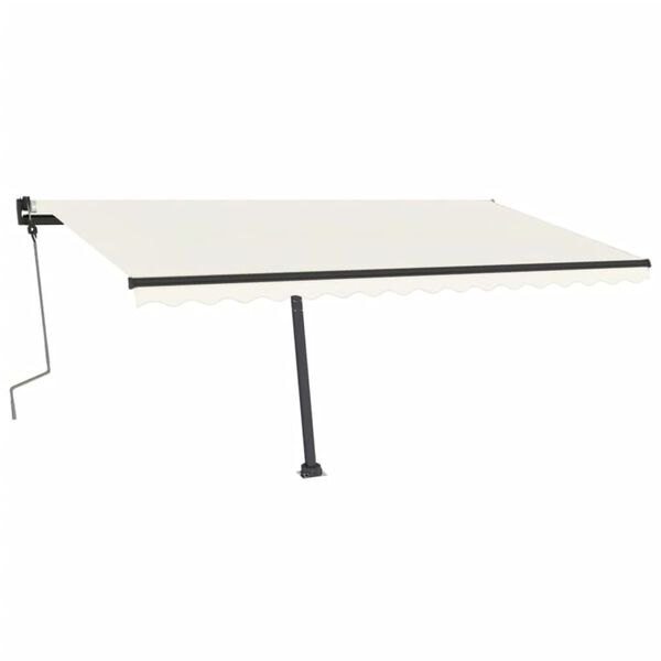 vidaXL Toldo retr&aacute;til manual independente 400x350 cm cor creme