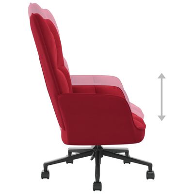 vidaXL Cadeira de descanso veludo vermelho tinto