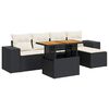 vidaXL 6 pcs conjunto sof&aacute;s de jardim c/ almofad&otilde;es vime PE preto