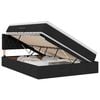 vidaXL Cama de Armazenamento LED com Colch&atilde;o Preto 140 x 190 cm Tecido