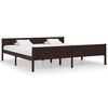 vidaXL Estrutura de cama 200x200 cm pinho maci&ccedil;o castanho-escuro