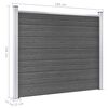 vidaXL Conjunto painel de cerca 699x146 cm WPC preto