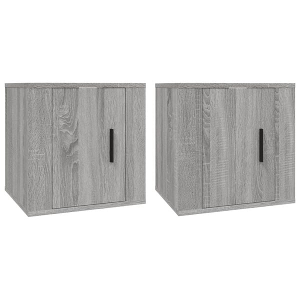 vidaXL Móveis de TV de parede 2 pcs 40x34,5x40 cm cinzento sonoma