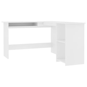 vidaXL Secret&aacute;ria de canto forma L 120x140x75 cm contraplacado branco