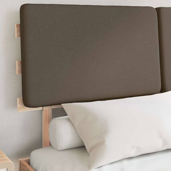 vidaXL Estrutura de Cama com Cabeceira Estofada Cinzento-acastanhado