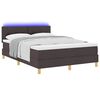 vidaXL Cama Box Spring LED com led Marrom Escuro 140 x 190 cm tecido