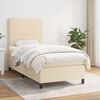 vidaXL Cama com molas/colch&atilde;o 90x190 cm tecido cor creme