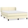 vidaXL Cama com molas/colch&atilde;o 140x190 cm couro artificial cor creme