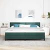 vidaXL Cama Box com colch&atilde;o Verde Escuro 200 x 200 cm Veludo