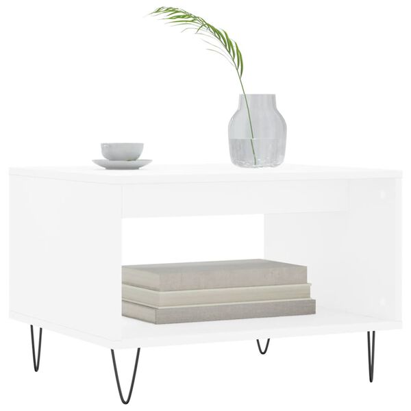 vidaXL Mesa de centro 60x50x40 cm derivados de madeira branco