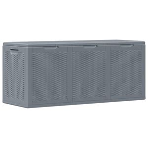 vidaXL Caixa de arruma&ccedil;&atilde;o para jardim 270 L vime PP cinzento