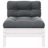 vidaXL 3 pcs conjunto lounge jardim c/ almofadões pinho maciço branco
