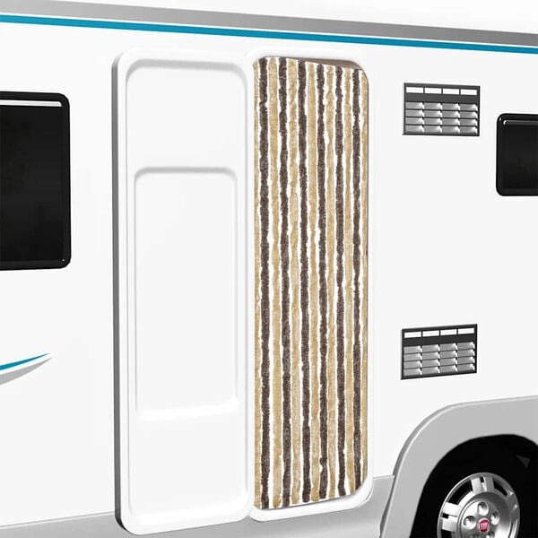 vidaXL Cortina anti-insetos 56x200 cm chenille castanho-escuro e bege