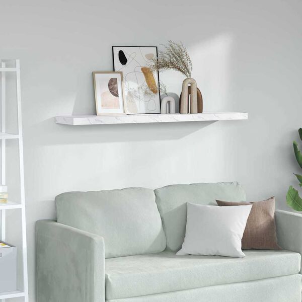 vidaXL Prateleira de Parede M&aacute;rmore Branco 120 x 23,5 x 4 cm