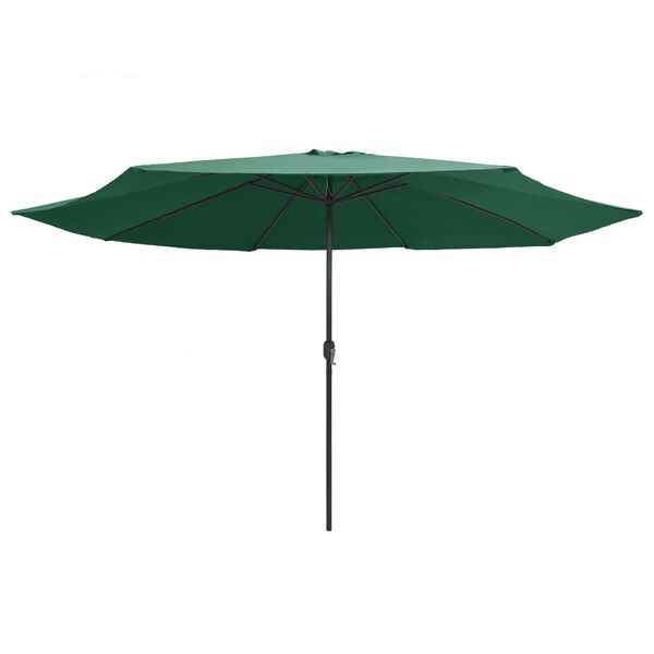 vidaXL Guarda-sol de jardim com poste de metal 390 cm verde
