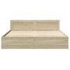vidaXL Estrutura cama c/ cabeceira derivados madeira carvalho sonoma