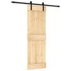 vidaXL Porta Deslizante Natural e Preto 70 x 210 cm
