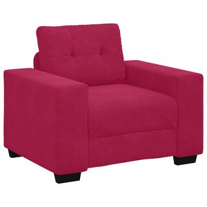 vidaXL Poltrona de veludo, cor vinho tinto, 100x78x80 cm
