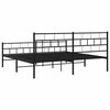 vidaXL Estrutura de cama com cabeceira e p&eacute;s 183x213 cm metal preto