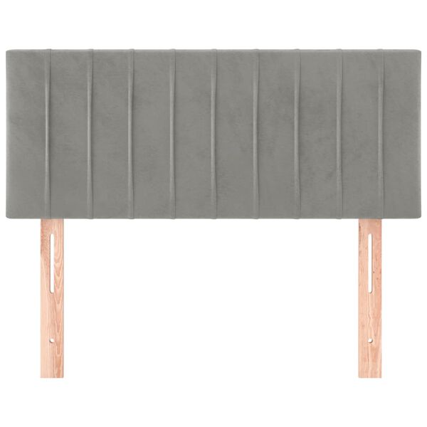 vidaXL Cabeceira de cama veludo 100x5x78/88 cm cinzento-claro