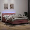 vidaXL Cama com molas/colch&atilde;o 140x210 cm veludo Rosa